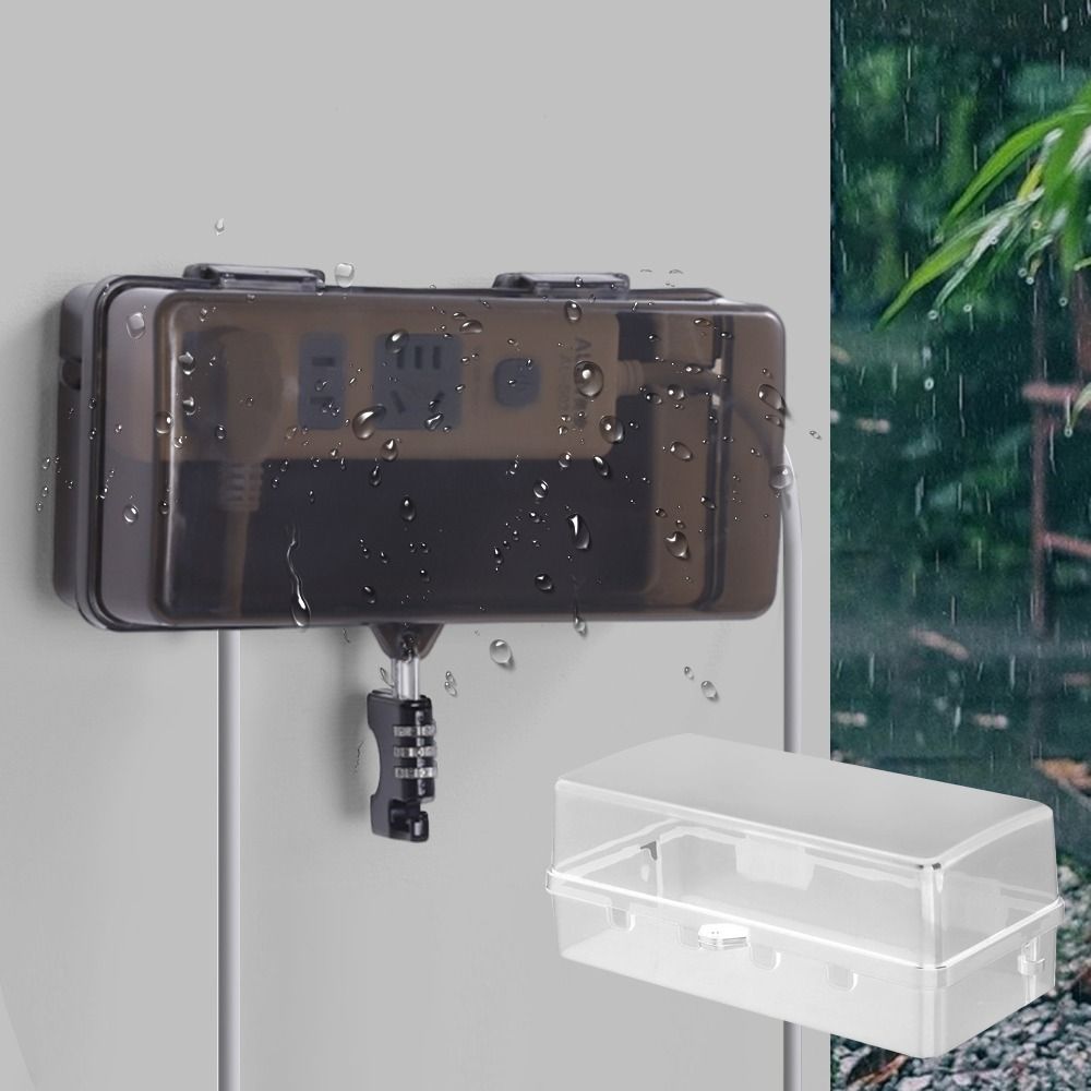 Outdoor Power Extension - Durable Plastic Plug Box Anti-theft Weatherproof