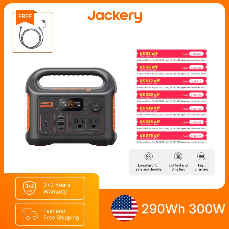 Outdoor Power Generator - Jackery Portable Power Station Explorer 300New