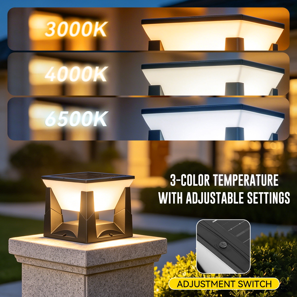 3-Color Solar Post Light IP65  - Outdoor Power Post review and price