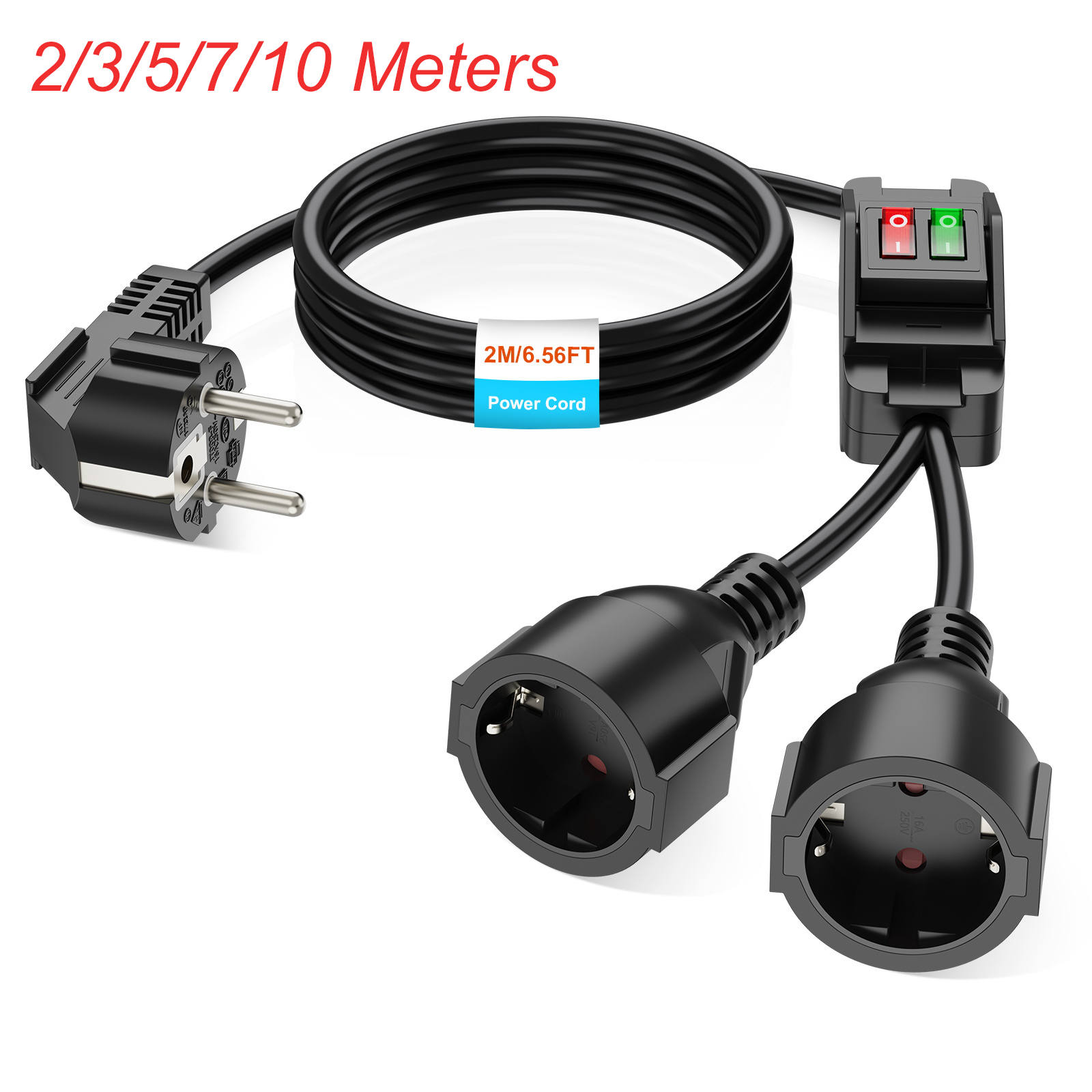 EU Plug Extension Cord with ON - Outdoor Power Extension review and price