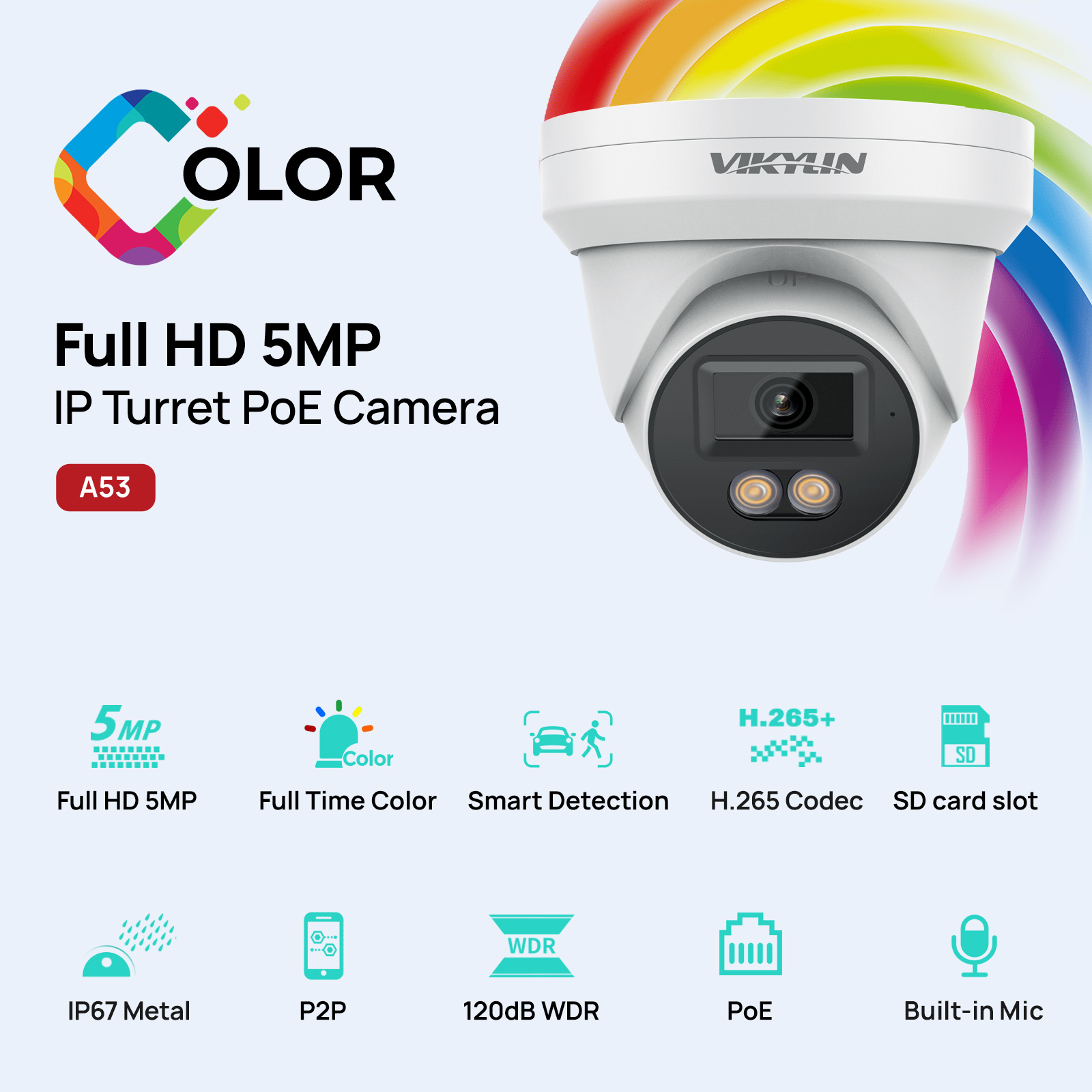 VIKYLIN 5MP IP Security Camera - Outdoor Power G Motion review and price