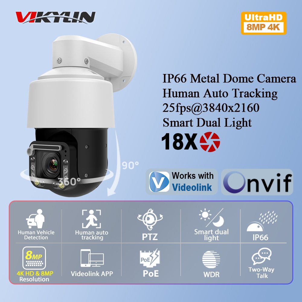 Vikylin 4K 8MP 18X Zoom PTZ IP - Outdoor Power G Motion review and price